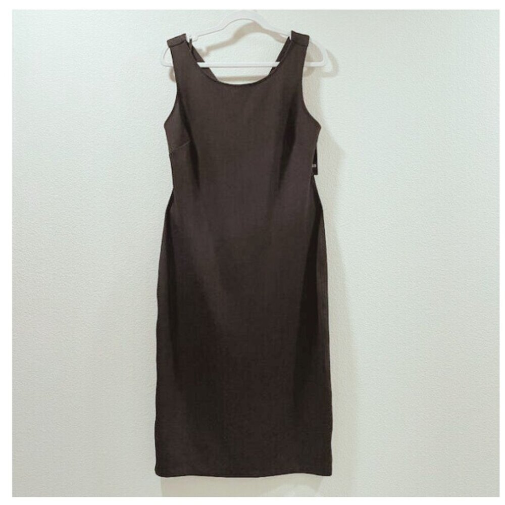 GUESS Bodycon Criss Cross Back Sleeveless Jersey Knit Dress Black Women XXL